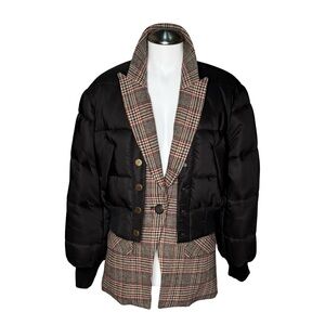 $898 New VERONICA BEARD Larkin Mixed Media Puffer Jacket Sz 2